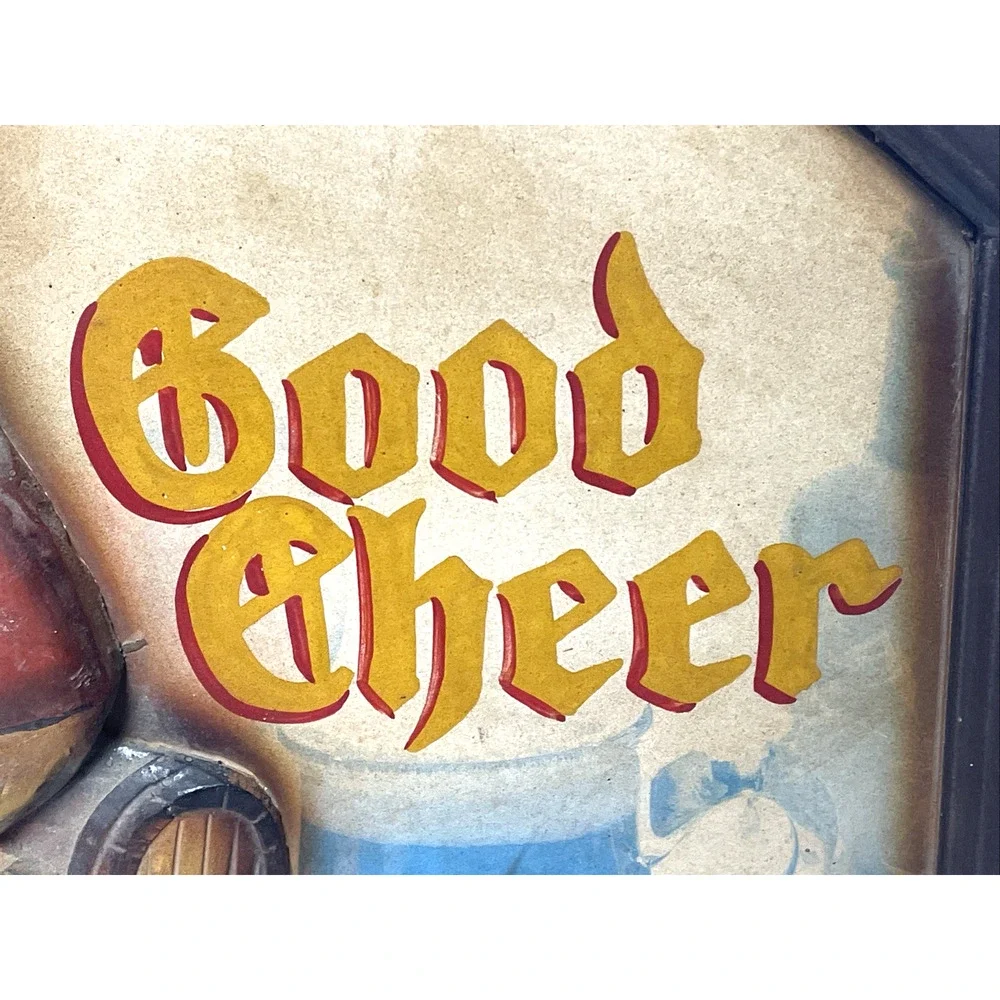 Vintage Good Cheer Always On Tap Here Wooden Beer Pub Sign Bar Wall Decor 23”